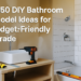 A partially renovated bathroom with white subway tiles, modern fixtures, and tools scattered on the floor, showcasing a budget-friendly DIY bathroom remodel.