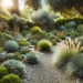 A beautiful low-maintenance garden with native plants, gravel paths, and drought-tolerant landscaping elements