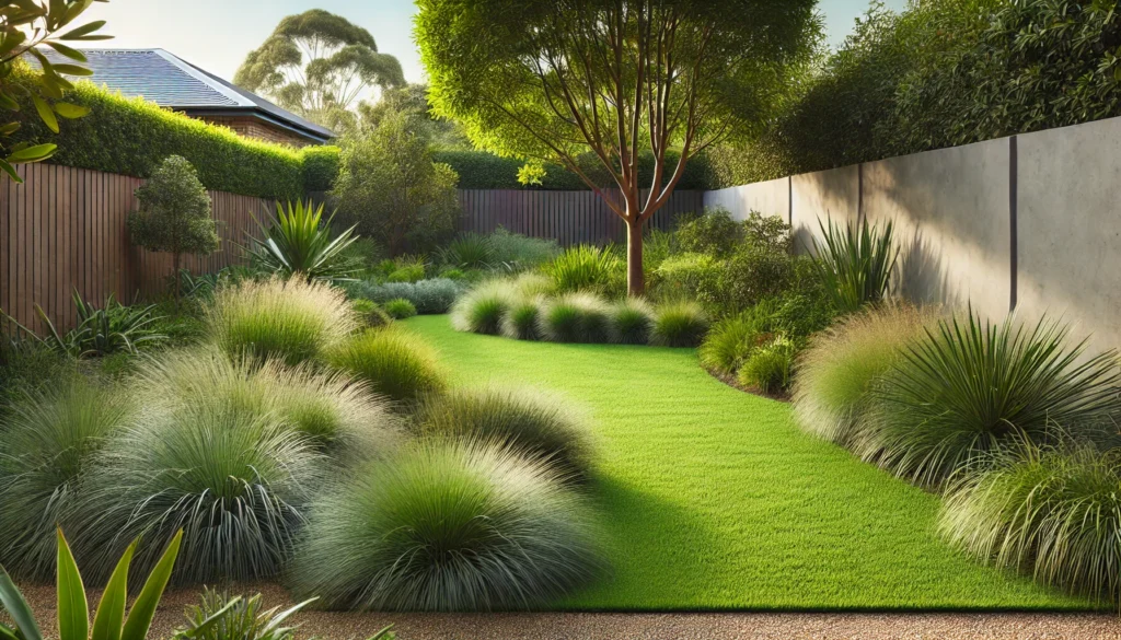 A native grass lawn that requires less water and mowing, with strong resistance to pests and diseases.