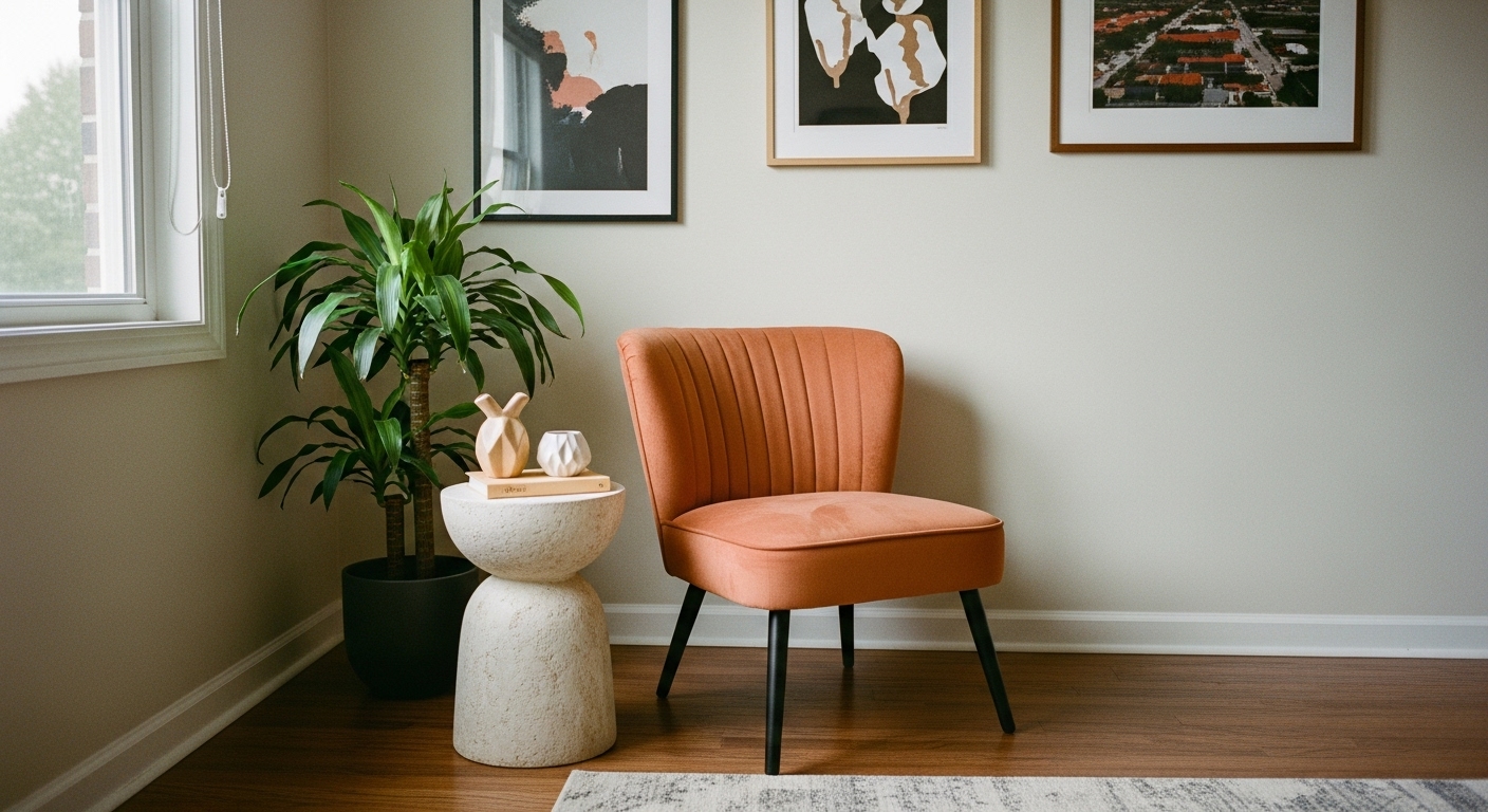 Cozy home interior with secondary furniture groupings, showing a lounge chair, reading corner, and a multi-functional layout that enhances usability.