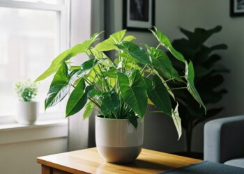 Beautiful arrowhead plant with vibrant green leaves placed indoors near soft natural light — ideal care conditions for healthy growth